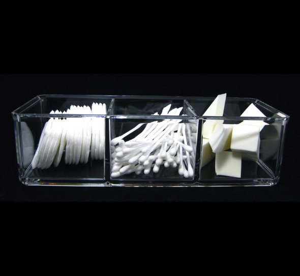 Acrylic 3-Compartment Stackable Organizers • 5698 Beauty Makeup Supply