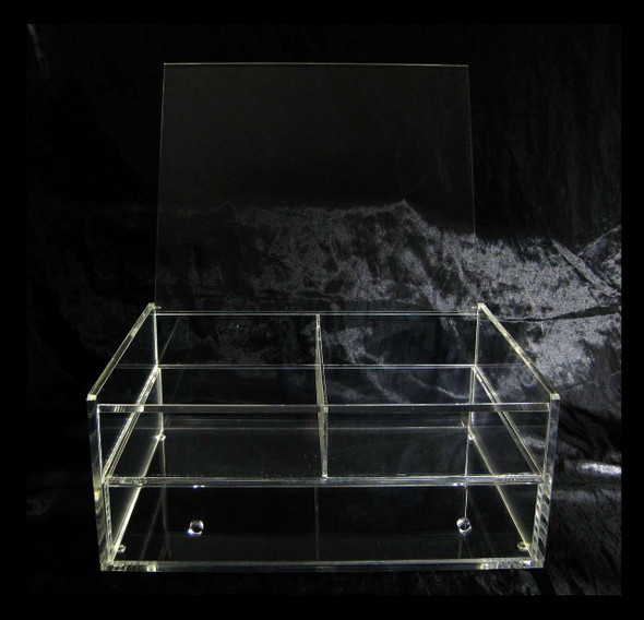 Acrylic Organizer Drawer Large Deluxe Makeup Cube Organizer with Flip Top • 5660 Beauty Makeup Supply