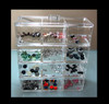 Acrylic Stackable 3-Compartment Organizer Storage w/ Lid • 5697 Beauty Makeup Supply