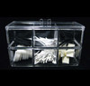 Acrylic Stackable 3-Compartment Organizer Storage w/ Lid • 5697 Beauty Makeup Supply