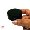 Black Cosmetic Jars Plastic Beauty Containers with Lids - 20 Gram (Black / Clear) • 3827 / 3828 Beauty Makeup Supply