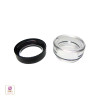 Black Trim Cosmetic Jars Plastic Beauty Containers - 5 Gram (Acrylic Window Caps) • 5015 Beauty Makeup Supply