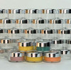 Cosmetic Jars - 10 Gram (Gold Trim / Silver Trim Acrylic Window Caps) • 3012 / 3011 Beauty Makeup Supply