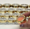 Cosmetic Jars - 10 Gram (Gold Trim / Silver Trim Acrylic Window Caps) • 3012 / 3011 Beauty Makeup Supply