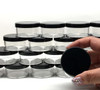 Cosmetic Jars Plastic Beauty Containers - 30 Gram (Black / Clear Lid)