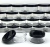 Cosmetic Jars Plastic Beauty Containers - 30 Gram (Black / Clear Lid)