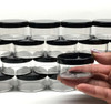 Cosmetic Jars Plastic Beauty Containers - 30 Gram (Black / Clear Lid)