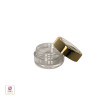 Cosmetic Jars Plastic Beauty Containers - 5 Gram (Gold Trim Acrylic Window Caps) • 3050 Beauty Makeup Supply