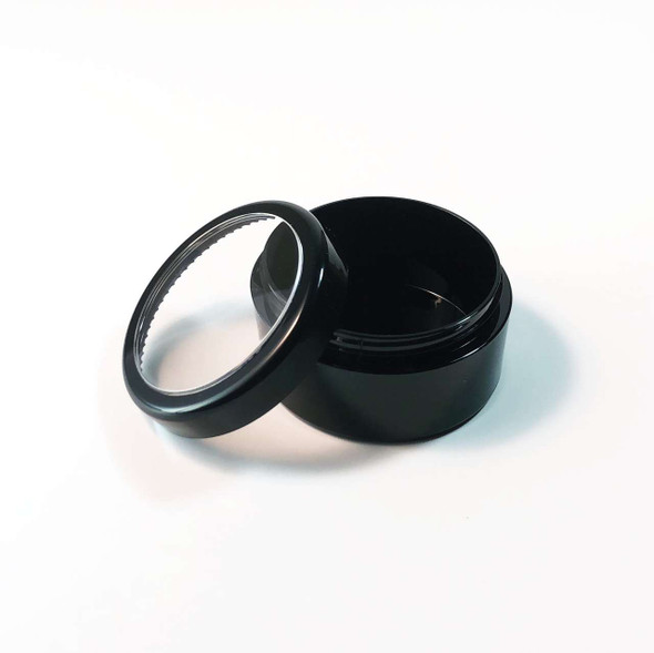 Cosmetic Jars Plastic Black Beauty Containers with Lids - 30 Gram(Black Trim) • 3830 Beauty Makeup Supply
