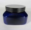 Cosmetic Jars Plastic Square PET Blue Beauty Containers 8 oz. (Black Cap w/ Liner) • 9308 Beauty Makeup Supply
