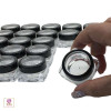 Cosmetic Jars Thick Wall Square Beauty Containers 10 Ml with Black Trim Acrylic Window Cap