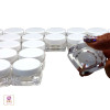 Cosmetic Jars Thick Wall Square Beauty Containers 10 Ml (Clear / White / Black Cap)