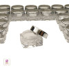 Silver Rim Lid Cosmetic Jars Thick Wall Square Base 10 ml Beauty Containers