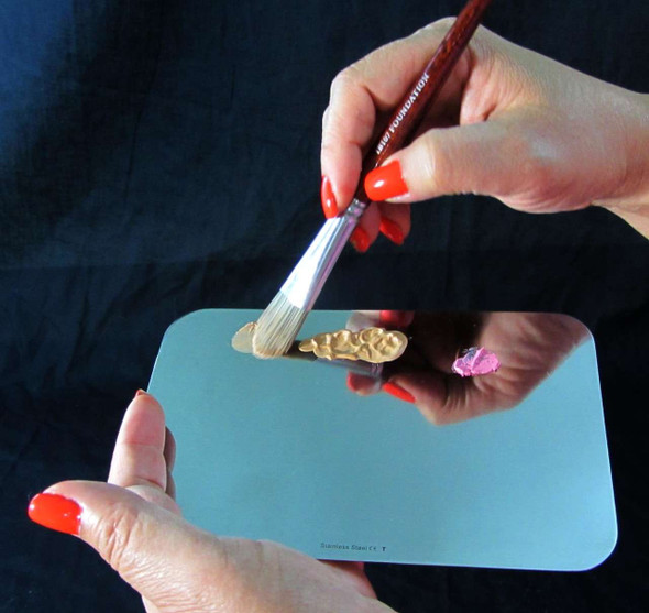 Cosmetic Mixing Palette Stainless Steel Artist Mirror Finish Rectangular Makeup Tool • 5083 Beauty Makeup Supply