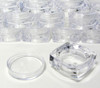 Tiny square lip balm beauty containers with clear lids