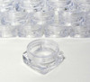Mini square cosmetic jars with clear lids