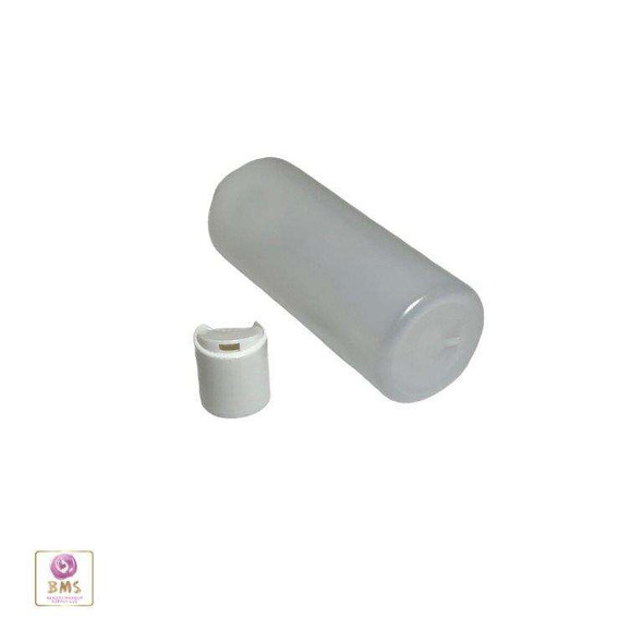 Plastic Bottles HDPE Cylinder Liquid Bottles Disc Top Cap - 4 oz. (Natural) • 9764DW Beauty Makeup Supply
