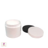 Plastic Jars White Double Wall Containers 4 oz. (White / Black Cap) • 9311 / 9312 Beauty Makeup Supply