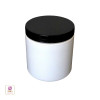 Plastic PET Jars Straight Sided Cosmetic Beauty Containers - 8 oz. (White / Black Cap) • 9341 / 9342 Beauty Makeup Supply