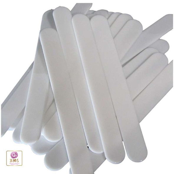 Tongue Depressor Plastic Spatula Long Handle White (25) • 5011 Beauty Makeup Supply