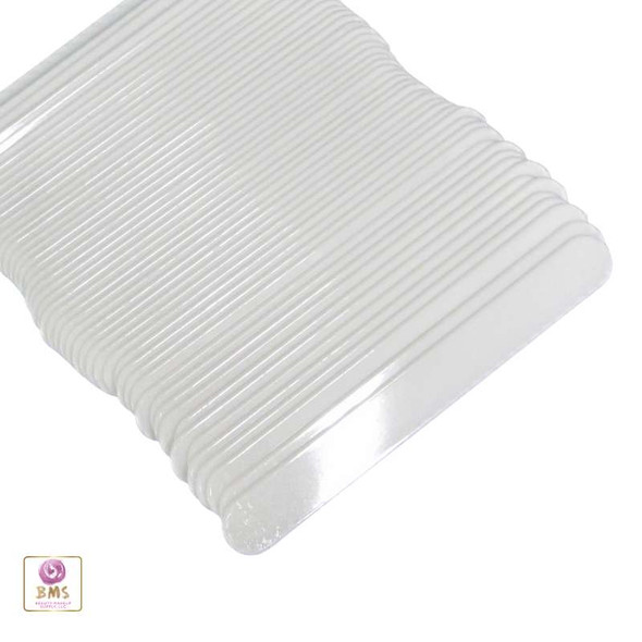 Tongue Depressor Plastic Spatula Long Handle White (25) • 5011 Beauty Makeup Supply