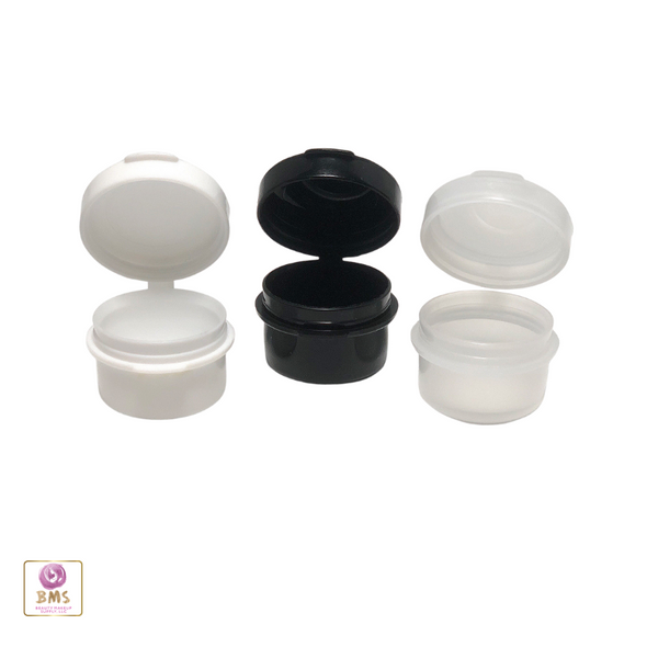 Cosmetic Jars Beauty Containers with Hinged Lid  - 3 Ml (Natural / White / Black)