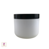 Plastic Jars White Double Wall Radius Containers 4 oz.  (White / Black Cap) • 9315 / 9316