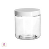 8 oz pet clear plastic beauty container with white cap