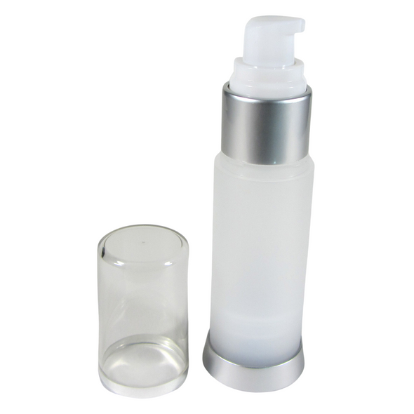 Airless Pump Bottles Lotion Serum Treatment Refillable Packaging - 30 ml / 1 oz. (Frost) • 5018 Beauty Makeup Supply.com