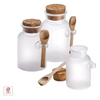 Frosted Apothecary Jar with Cap and Spoon Medium Beauty-Makeup-Supply