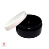 Plastic Jars Low Profile Thick Wall Black Containers - 2 oz.  (White / Black) • 9365 / 9366