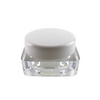 Cosmetic Jars Thick Wall Square Beauty Containers 10 Gram (Clear / White / Black  Cap)
