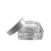 Cosmetic Jars Thick Wall Square Beauty Containers 10 Gram (Clear / White / Black  Cap)