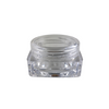Cosmetic Jars Thick Wall Square Beauty Containers 10 Gram (Clear / White / Black  Cap)