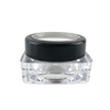 Cosmetic Jars Thick Wall Square Beauty Containers 10 Gram with Black Trim Acrylic Window Cap www.beauty-makeup-supply.com
