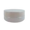 Cosmetic Jars Plastic PET White Beauty Containers 100 Ml (White Lined Cap w/ Jar Disc Sealer) SKU 9301 beauty-makeup-supply.com