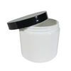 Plastic Jars Double Wall White Beauty Containers & Seal - 4 oz. (White / Black) • 9313 / 9314 Beauty-Makeup-Supply.com