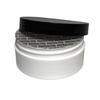 Plastic Jars Low Profile Wide Mouth Thick Wall 2 oz. (White / Black Cap w/ Liners) • 9333 / 9334 Beauty-Makeup-Supply