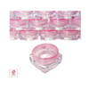 Mini square cosmetic jars with pink lids