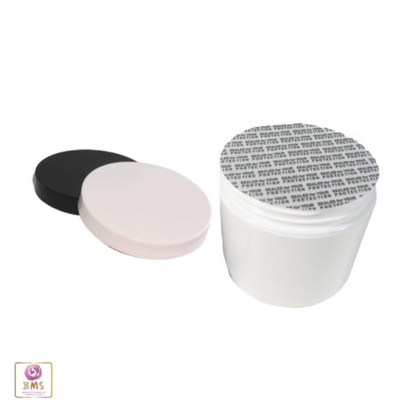 Plastic Jars Double Wall White Beauty Containers & Seal - 4 oz. (White / Black) • 9313 / 9314 Beauty-Makeup-Supply.com