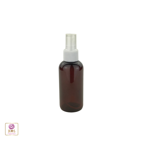 Plastic Spray Bottles PET Sprayer & Overcap 4 oz. (Amber) 9724SW www.beauty-makeup-supply.com