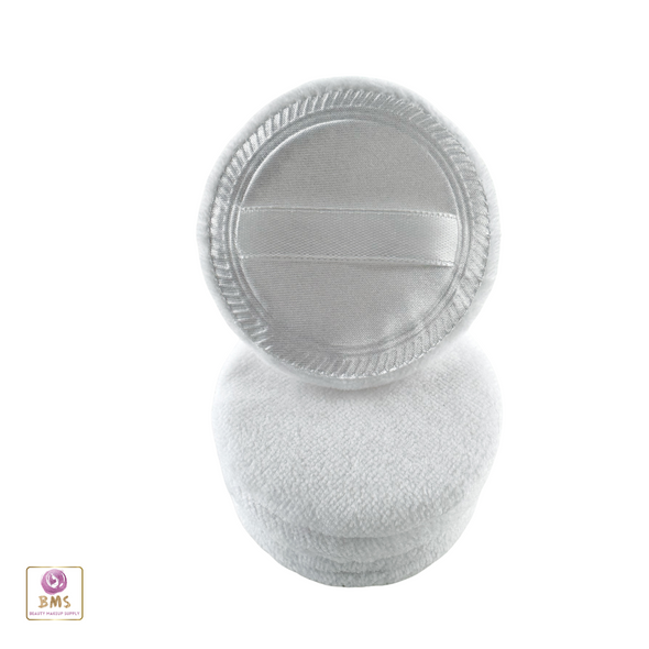 Satin Velour Powder Puff stacked and the one with the strap side facing forward